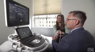 Dr. Mourad demonstrates an ultrasound technique