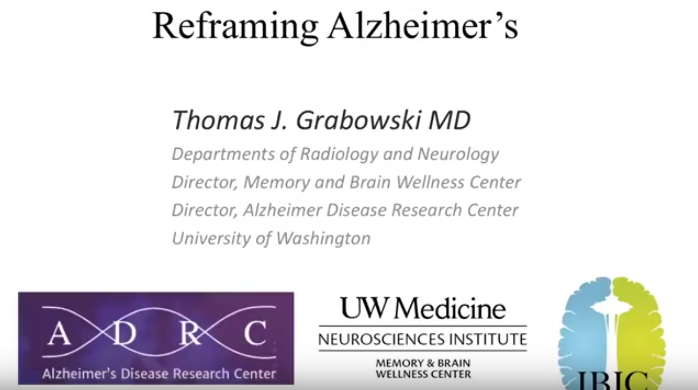 Reframing Alzheimer's title presentation slide
