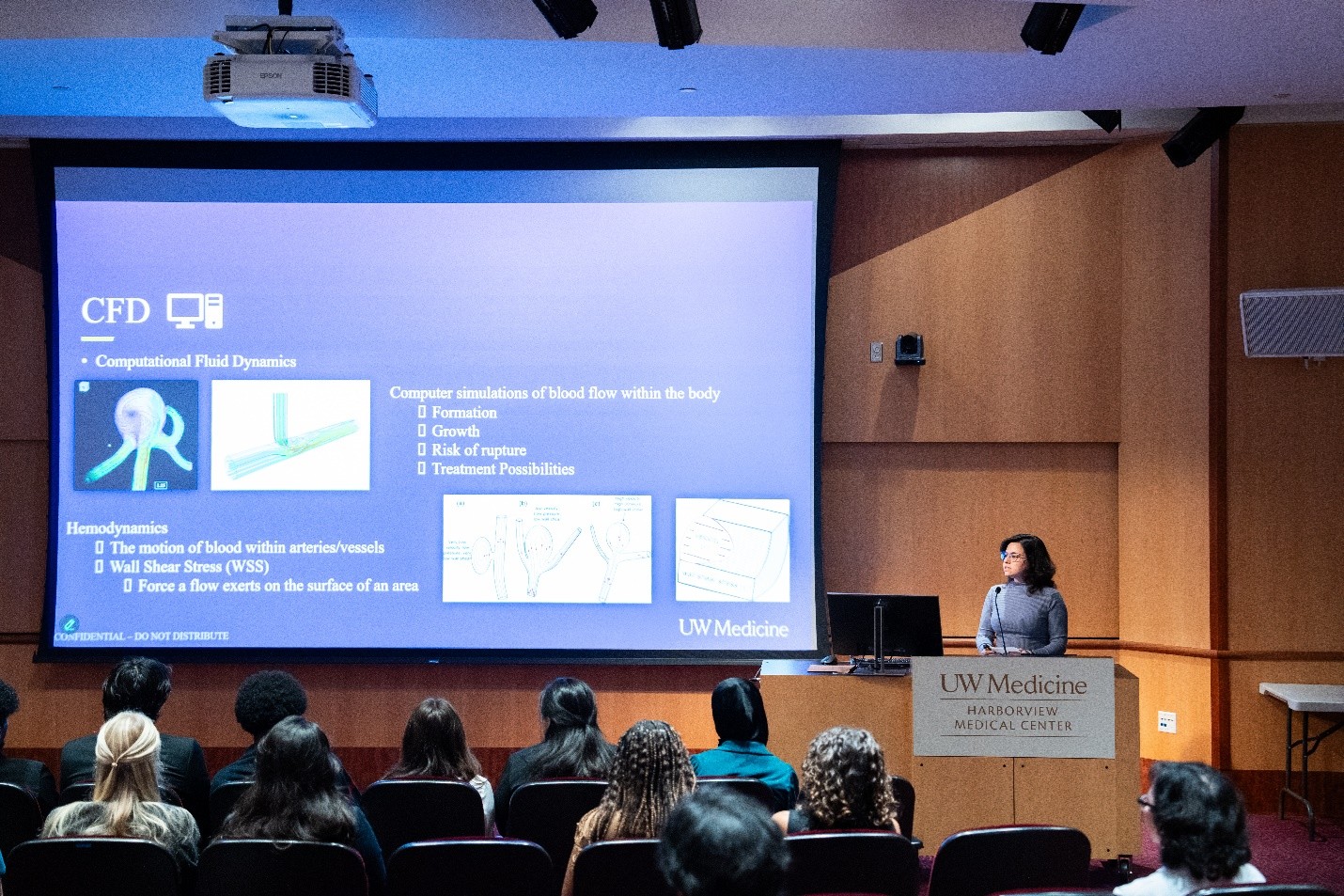 A person giving a presentation to a group of people