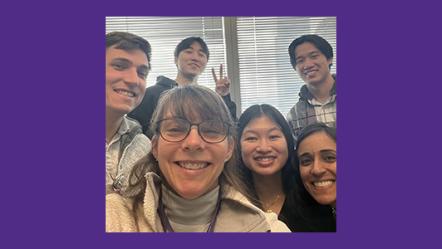 Photo of Dr. Diana Wiseman along with Bioengineering students