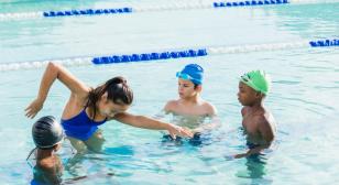 Children swimming